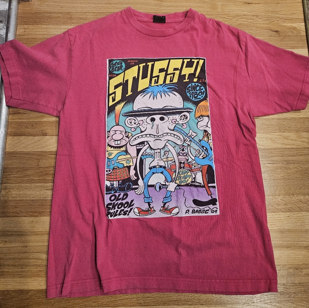 Pink Stussy Graphic Tee - Short Sleeve